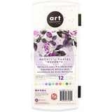 Prima Metallic Accents Pastel Semi-Watercolor Paint Set - 12 Pastel Cakes & Brush