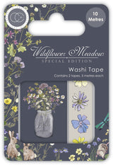 Paquete de 2 cintas washi con diseño de prado de flores silvestres 