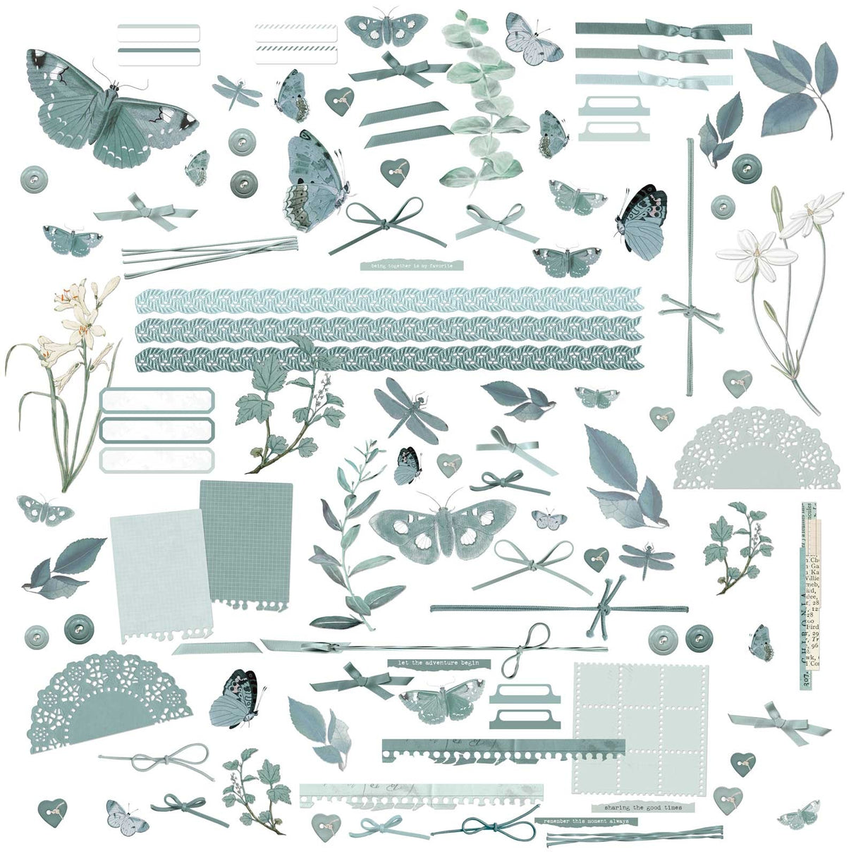 Color Swatch: Eucalyptus Laser Cut Outs Elements
