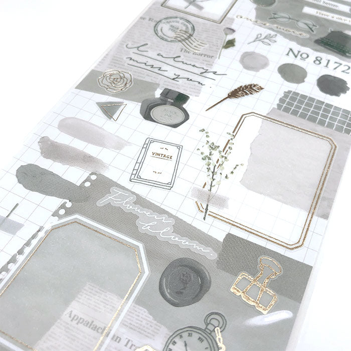 Libre Collage Sticker Gray Mind Wave Seals Sticker