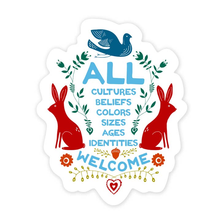 All Are Welcome Vinyl Sticker