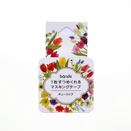 Tulip Flower Wreath Washi Roll Sticker Bande (200 pieces)