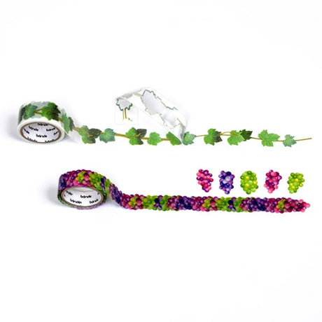 Grapes Washi Roll Sticker Bande Tensya Masute Art (200 pieces)