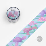 Cinta adhesiva transparente PET con bandera azul BGM 