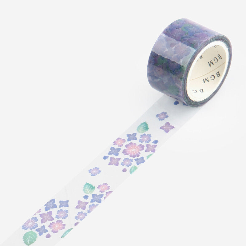 Cinta adhesiva transparente PET Hydrangea BGM 