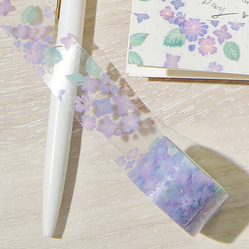 Cinta adhesiva transparente PET Hydrangea BGM 