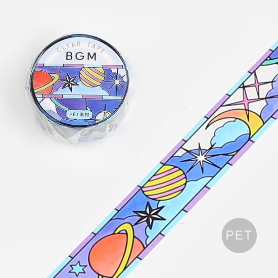 Stained Glass Interstellar Flight Washi Tape Clear BGM