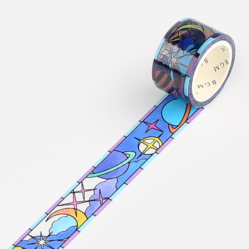 Stained Glass Interstellar Flight Washi Tape Clear BGM