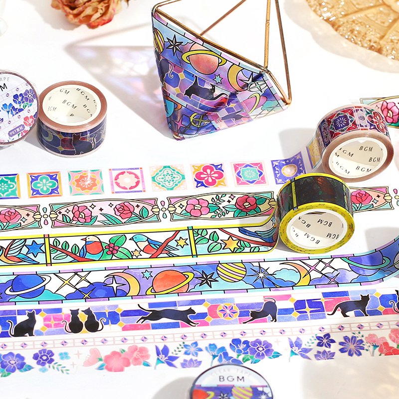 Stained Glass Interstellar Flight Washi Tape Clear BGM