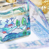 Cinta adhesiva transparente con diseño de castillo y bosque de vitrales