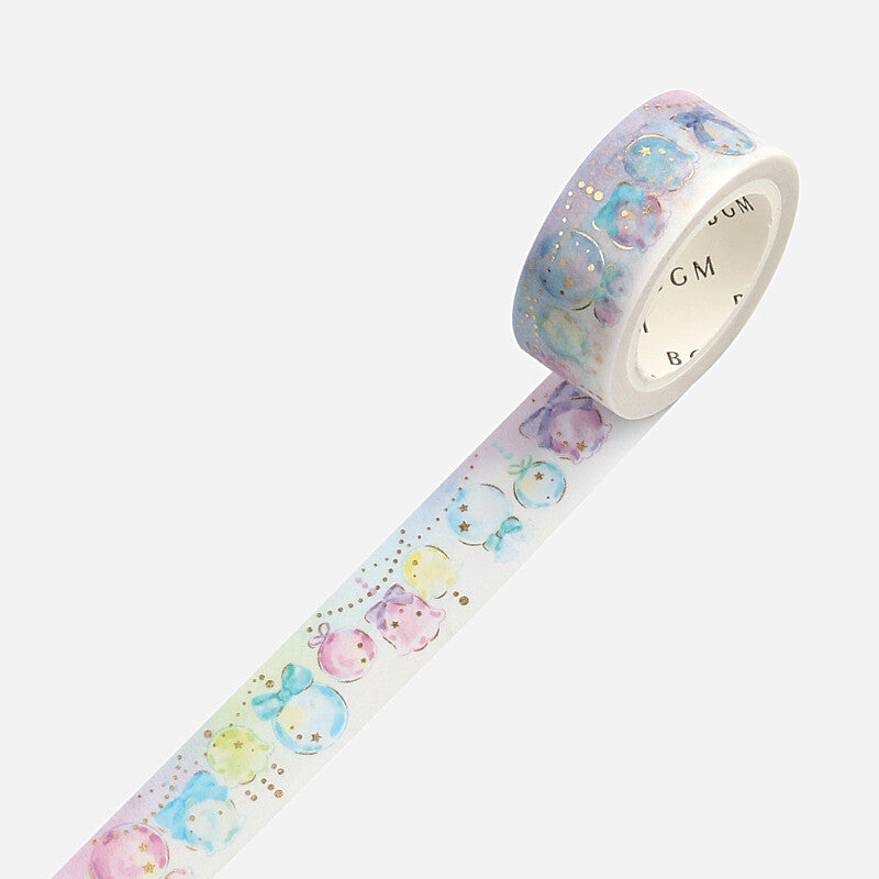Cinta washi con burbujas y fondo musical