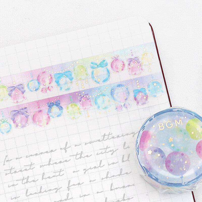 Cinta washi con burbujas y fondo musical