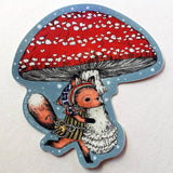 What a lucky fox! They found the biggest mushroom in the forest!