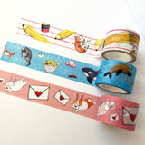 Cinta washi de Corgis y lápices
