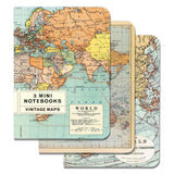 Juego de minicuadernos con mapas del mundo, paquete de 3 Cavallini &amp; Co. 