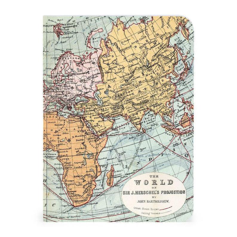 Juego de minicuadernos con mapas del mundo, paquete de 3 Cavallini &amp; Co. 