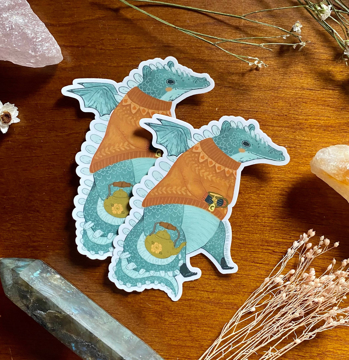 Marika Paz Illustration - Cozy Dragon Vinyl Sticker