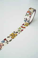 Cream Floral Illustration Washi Tape