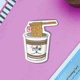 Pegatina de vinilo con bonitos fideos ramen