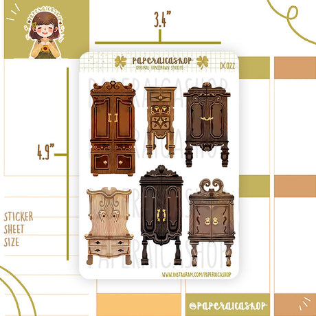 PaperaicaShop Cute Antique Stickers