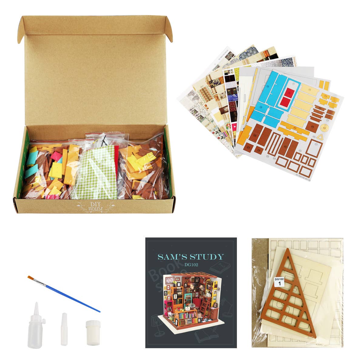 DIY 3D Wooden Puzzle Miniature House Sam's Study