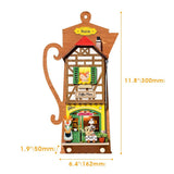 Kit de casa en miniatura para colgar en la pared con diseño de cafetería Lazy