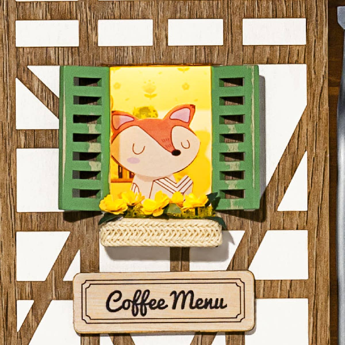 Kit de casa en miniatura para colgar en la pared con diseño de cafetería Lazy