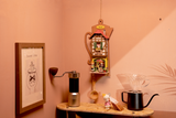 Kit de casa en miniatura para colgar en la pared con diseño de cafetería Lazy
