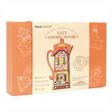Kit de casa en miniatura para colgar en la pared con diseño de cafetería Lazy