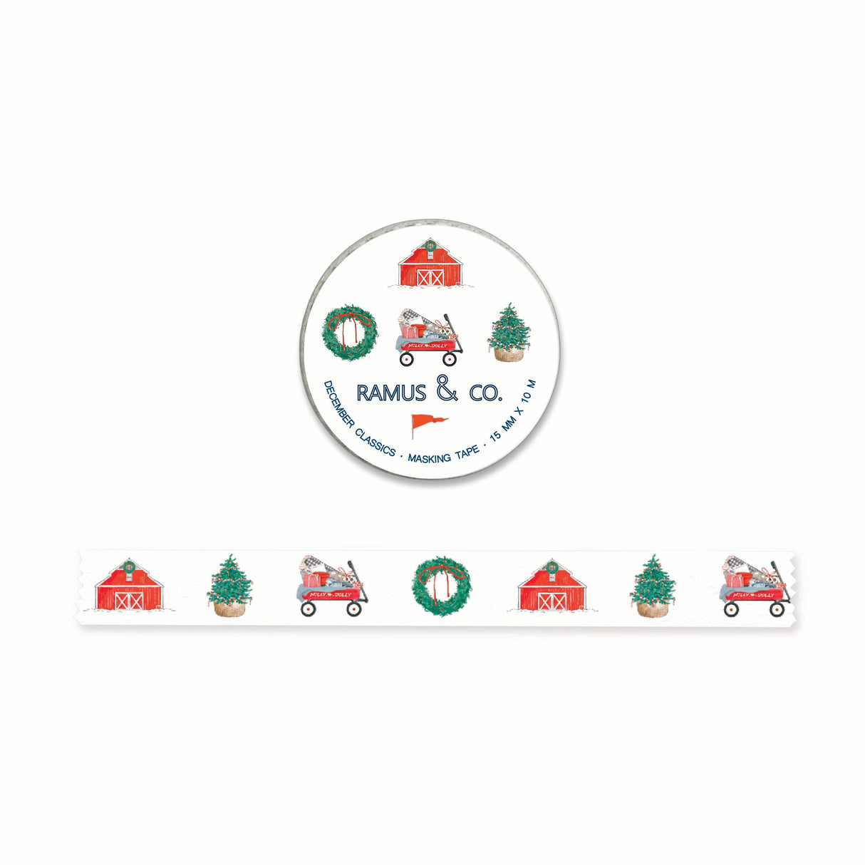 Cinta washi clásica de diciembre