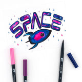 Marcadores artísticos con punta de pincel doble Galaxy, paquete de 10