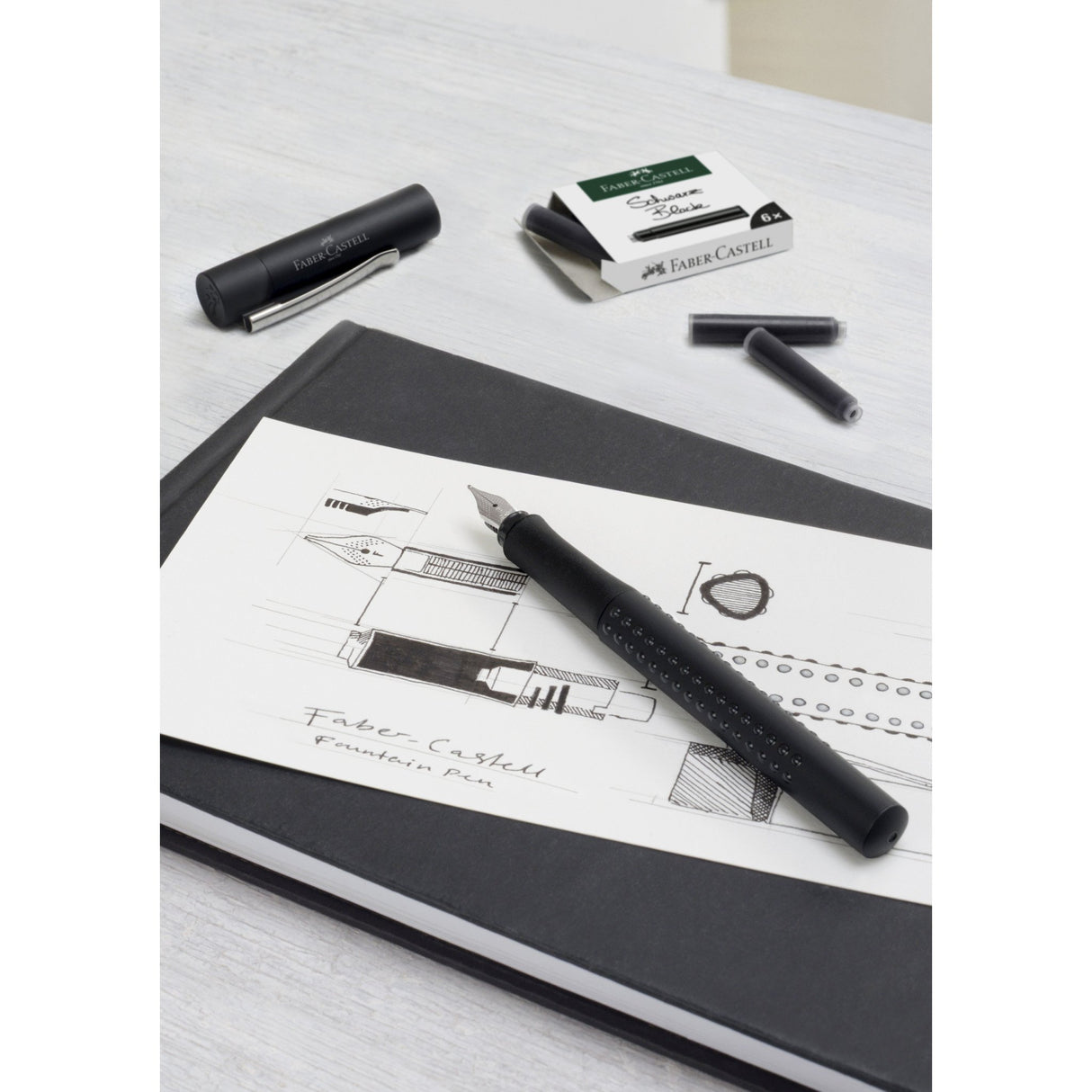 Faber-Castell Fountain Pen Ink Cartridges - Black - #185507