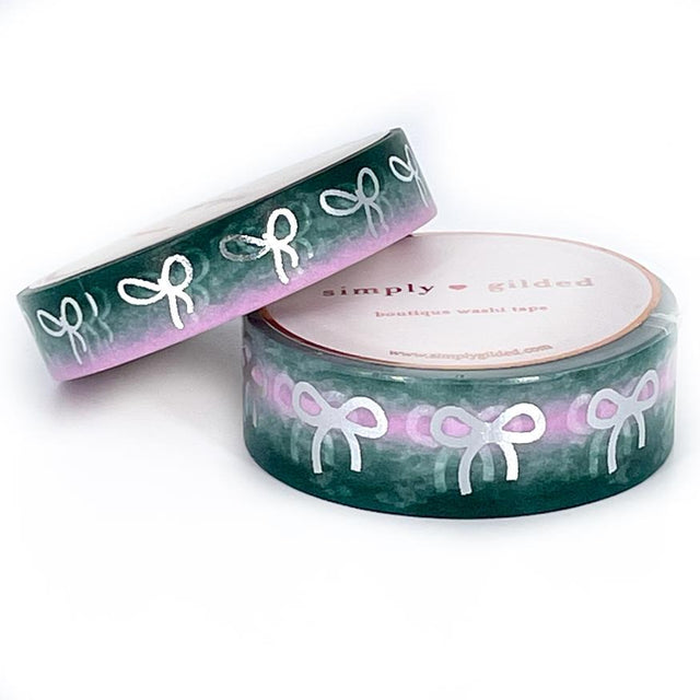 Simply Gilded WASHI 15/10mm - GROWTH Variation Ombré + silver foil bow set
