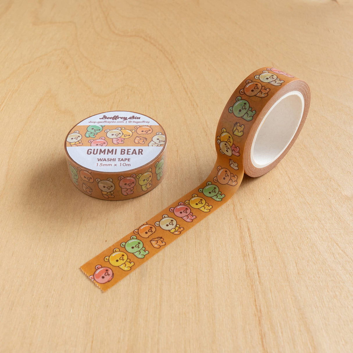 Cinta washi con forma de osito de goma 