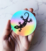 Pegatina holográfica de gecko celestial