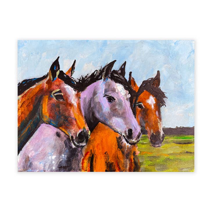 Pegatina del trío de caballos 