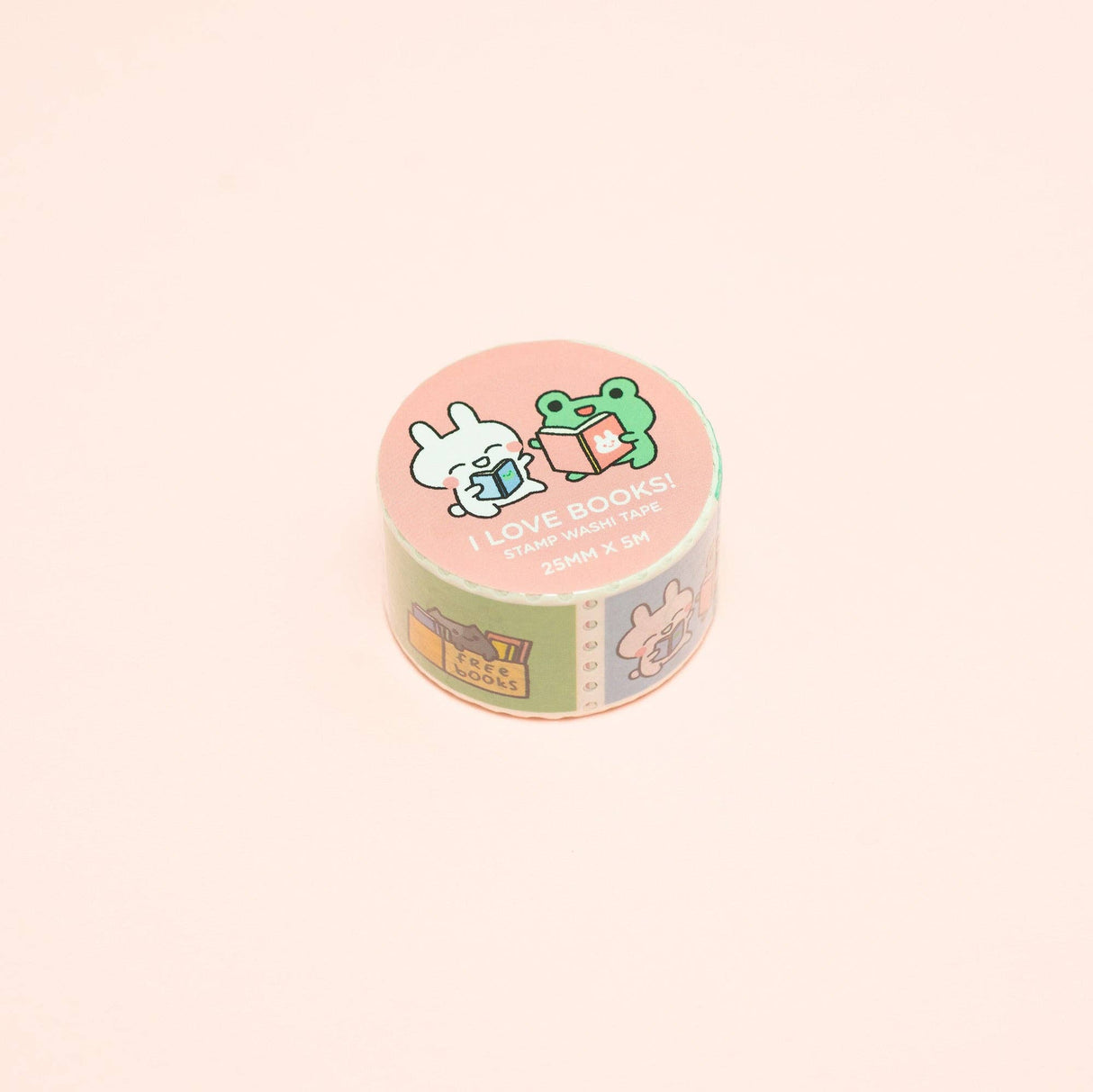 Cinta washi con el sello "Me encantan los libros"