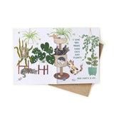 Tarjeta Te amo más que a los gatos y las plantas