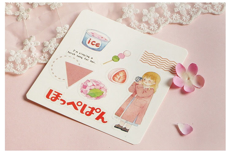Japanese Words Washi Flake Sticker