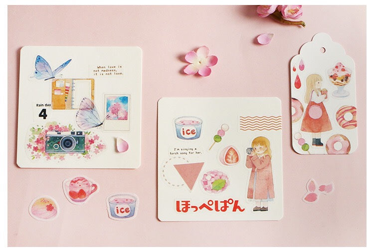 Japanese Words Washi Flake Sticker