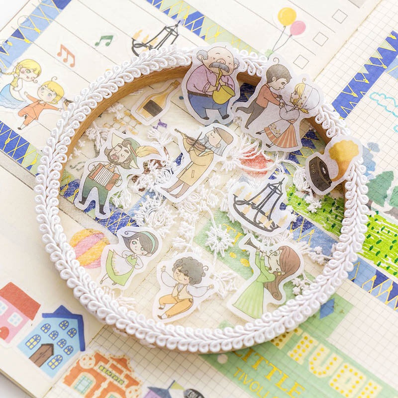 Villager Washi Flake Sticker (40 pieces)