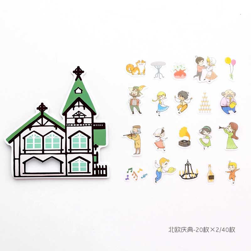 Villager Washi Flake Sticker (40 pieces)