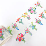 Cinta washi con ramo de flores