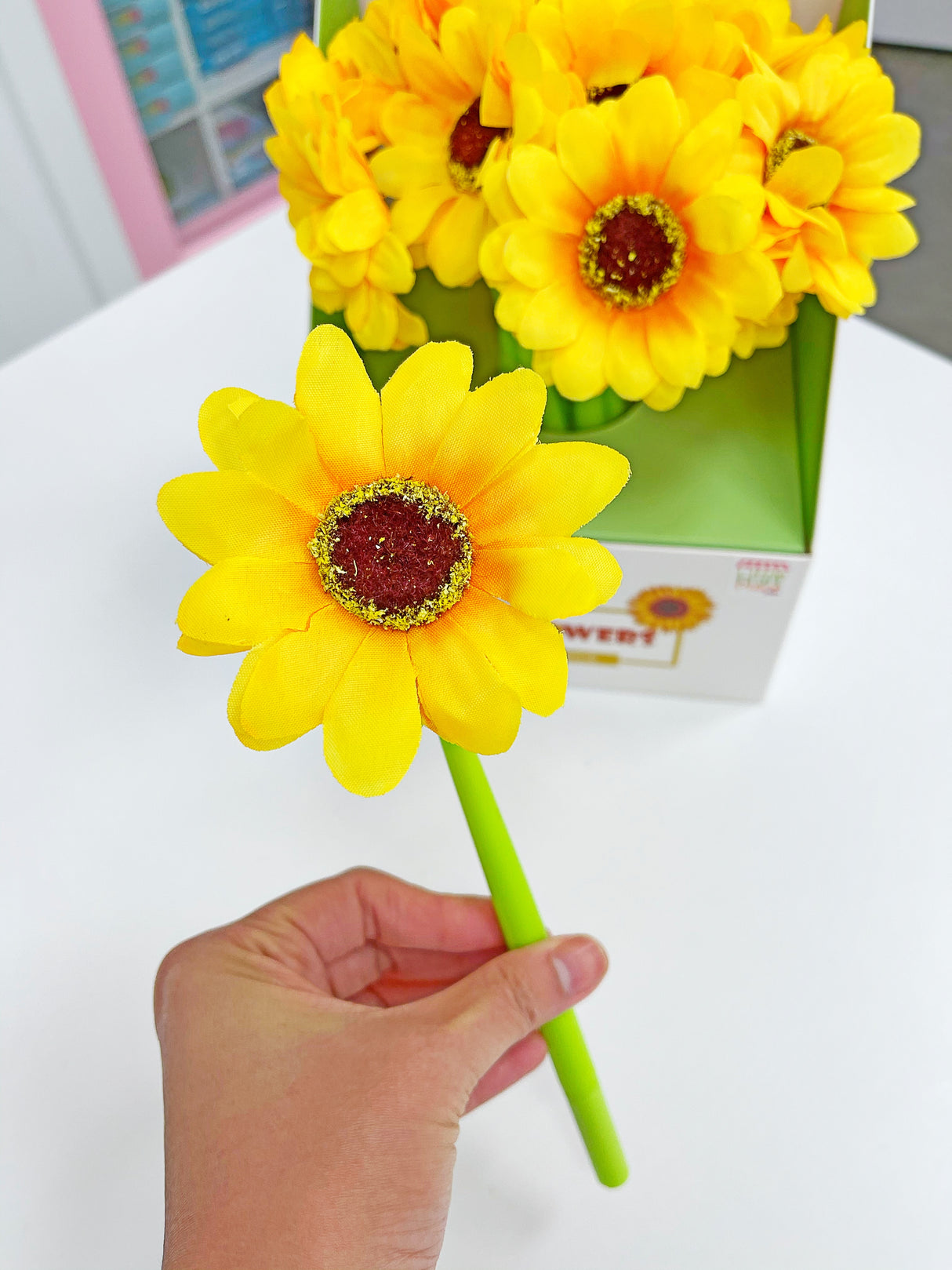 Bolígrafo de gel con forma de girasol