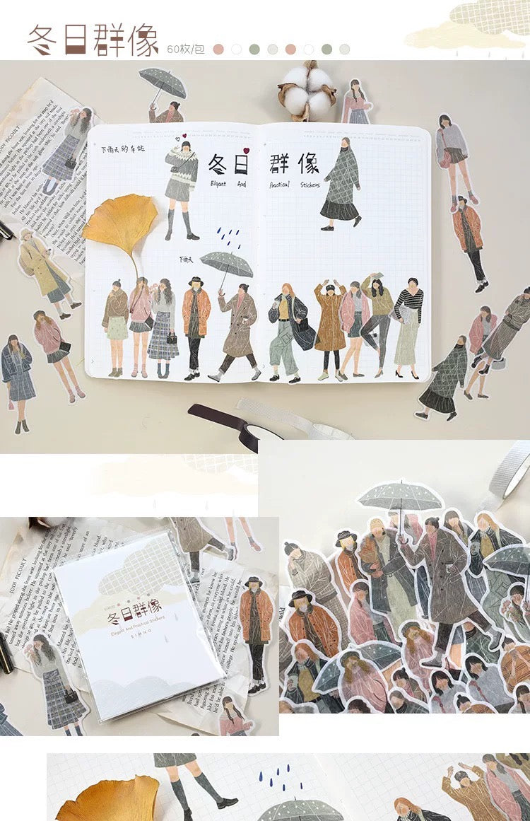 Fashion Folks Washi Flake Sticker