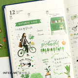 Green Collage Wide Washi Tape