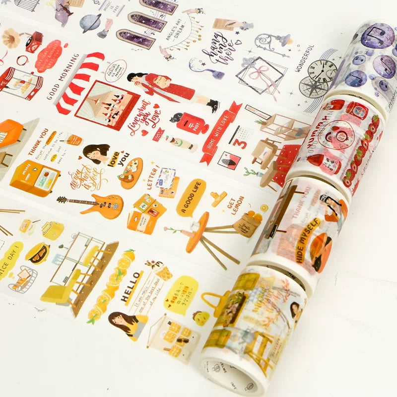 Orange Collage Wide Washi Tape