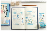 Blue Collage Wide Washi Tape