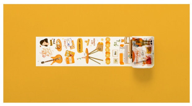 Orange Collage Wide Washi Tape