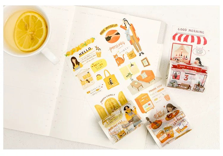 Orange Collage Wide Washi Tape